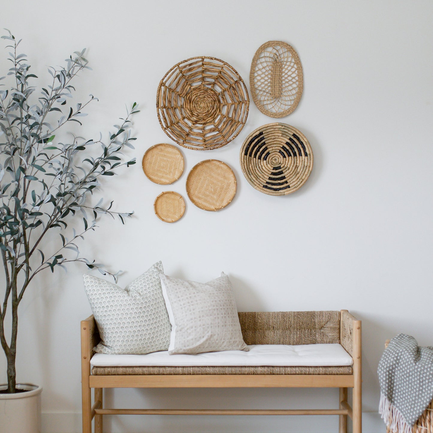 Varied Texture and Shape Wall Basket Set of 6
