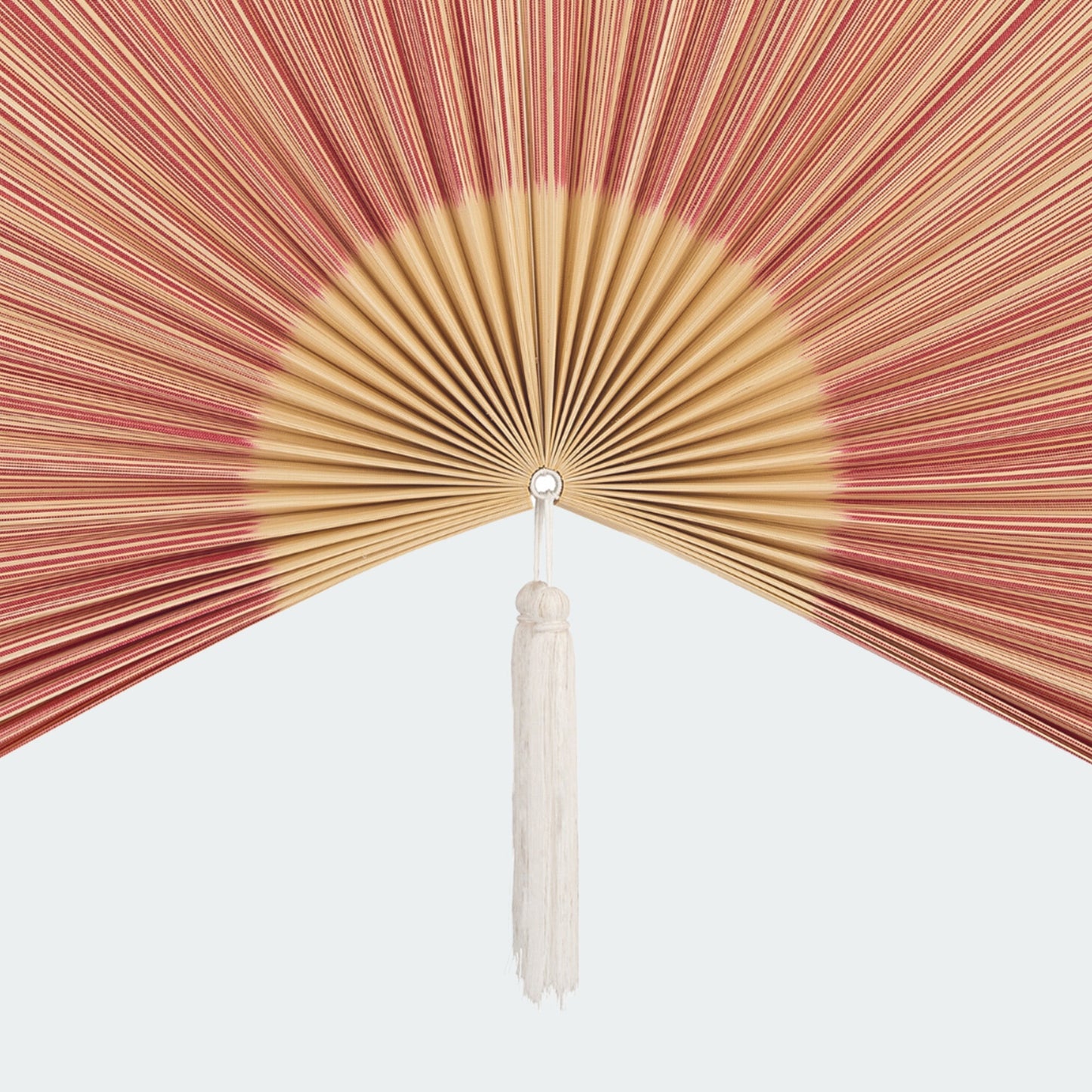 Red and Brown Bamboo Folding Fan Wall Decor