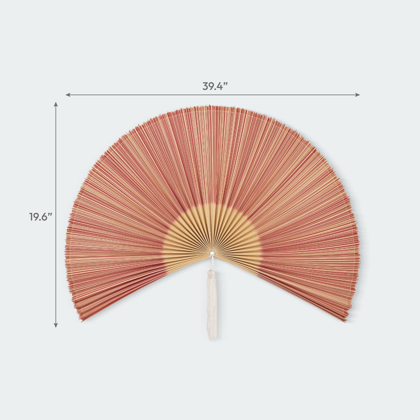 Red and Brown Bamboo Folding Fan Wall Decor