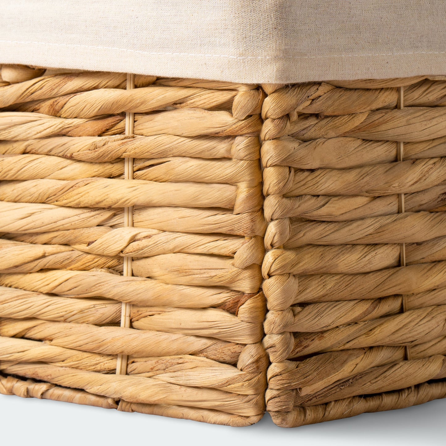 Square Foldable Hyacinth Basket with Linens