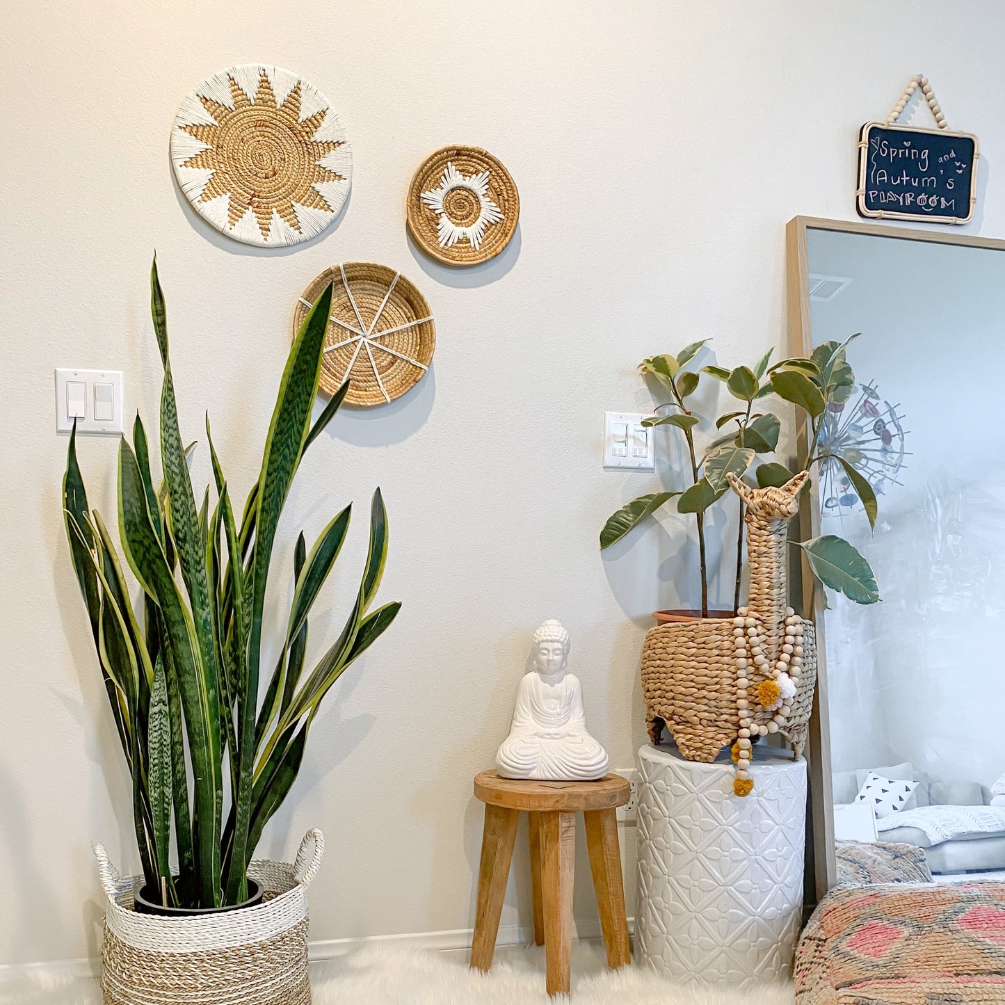 Bold Geometric and Star Wall Basket Decor Set