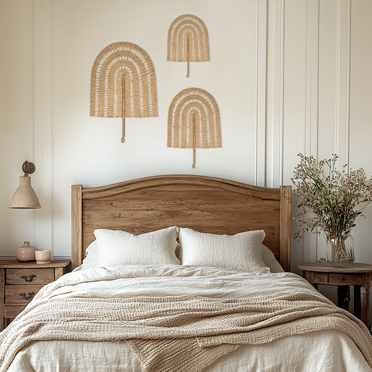 Boho Seagrass Arch Wall Decor - Set of 3