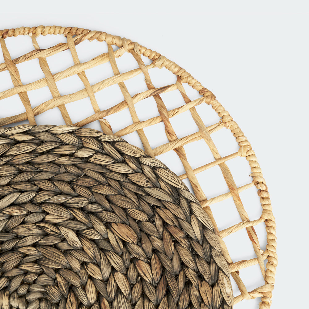 Seagrass and Water Hyacinth Wall Basket Decor Set