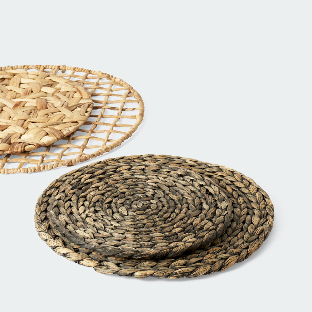 Seagrass and Water Hyacinth Wall Basket Decor Set