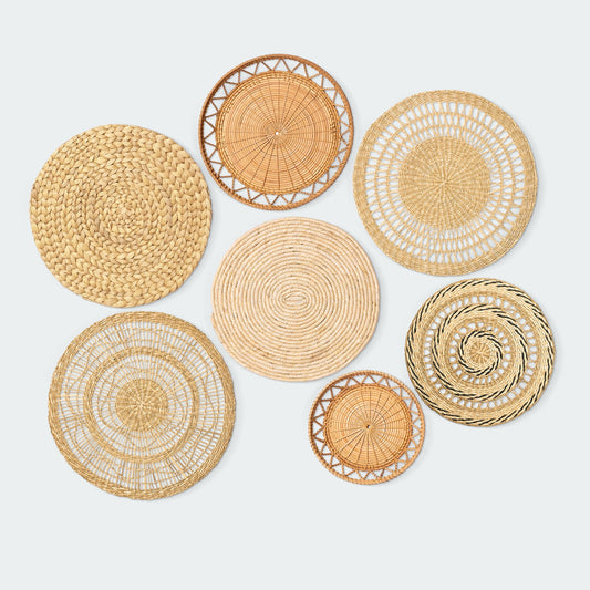 Varied-Textured Spiral Wall Basket Decor Set