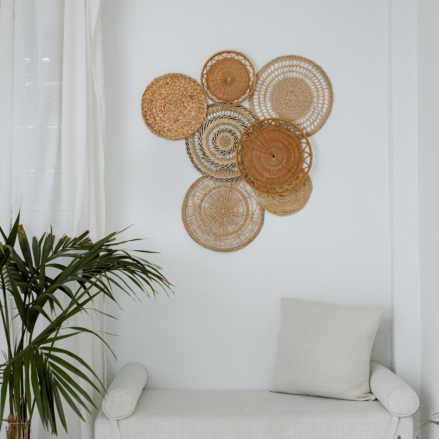 Varied-Textured Spiral Wall Basket Decor Set