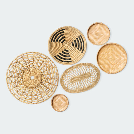 Varied Texture and Shape Wall Basket Set of 6