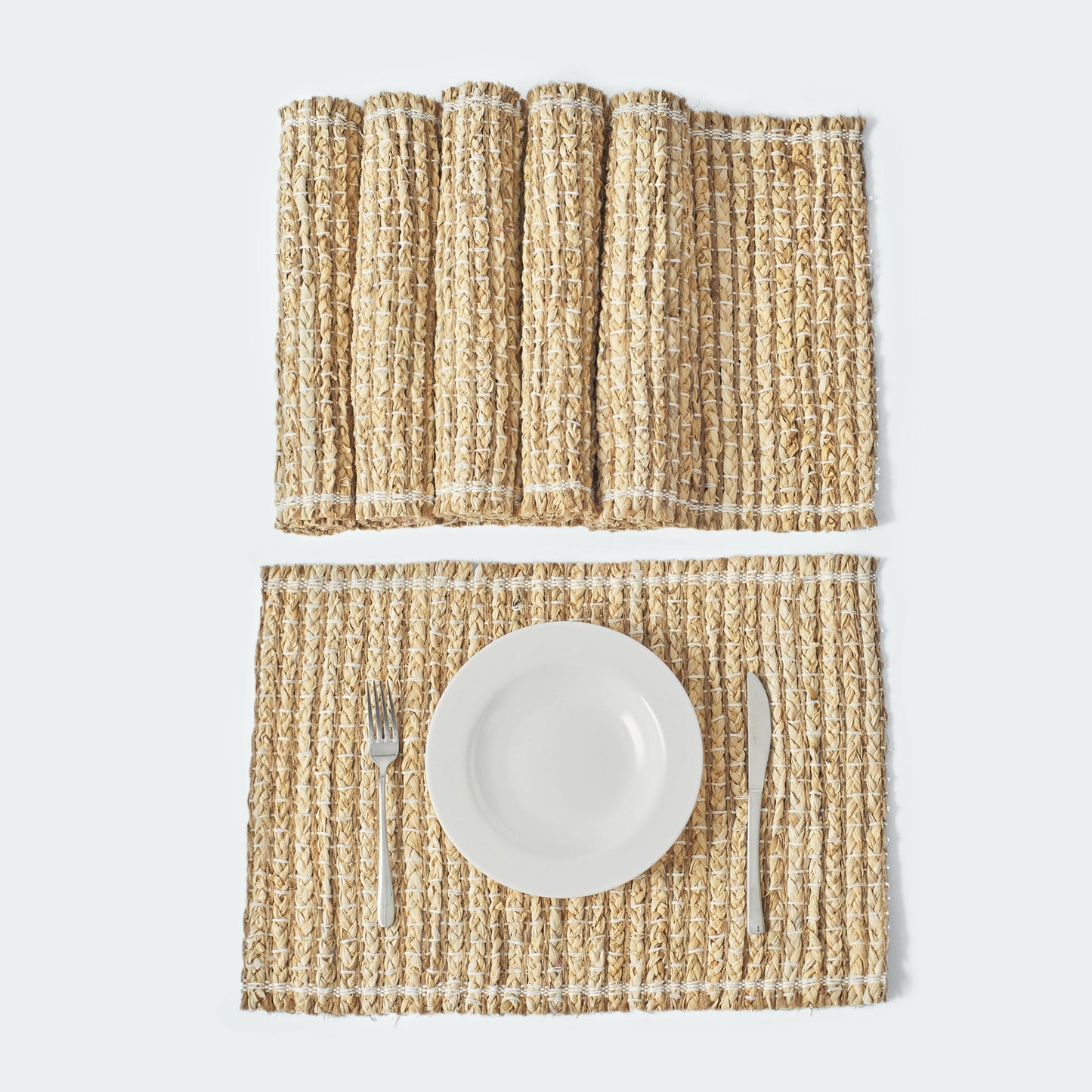Braided Rectangular Woven Placemat Set Of 6
