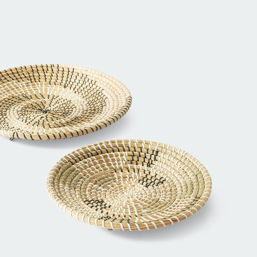 Minimalist Natural Woven Seagrass Wall Basket Decor, Extra Large Set