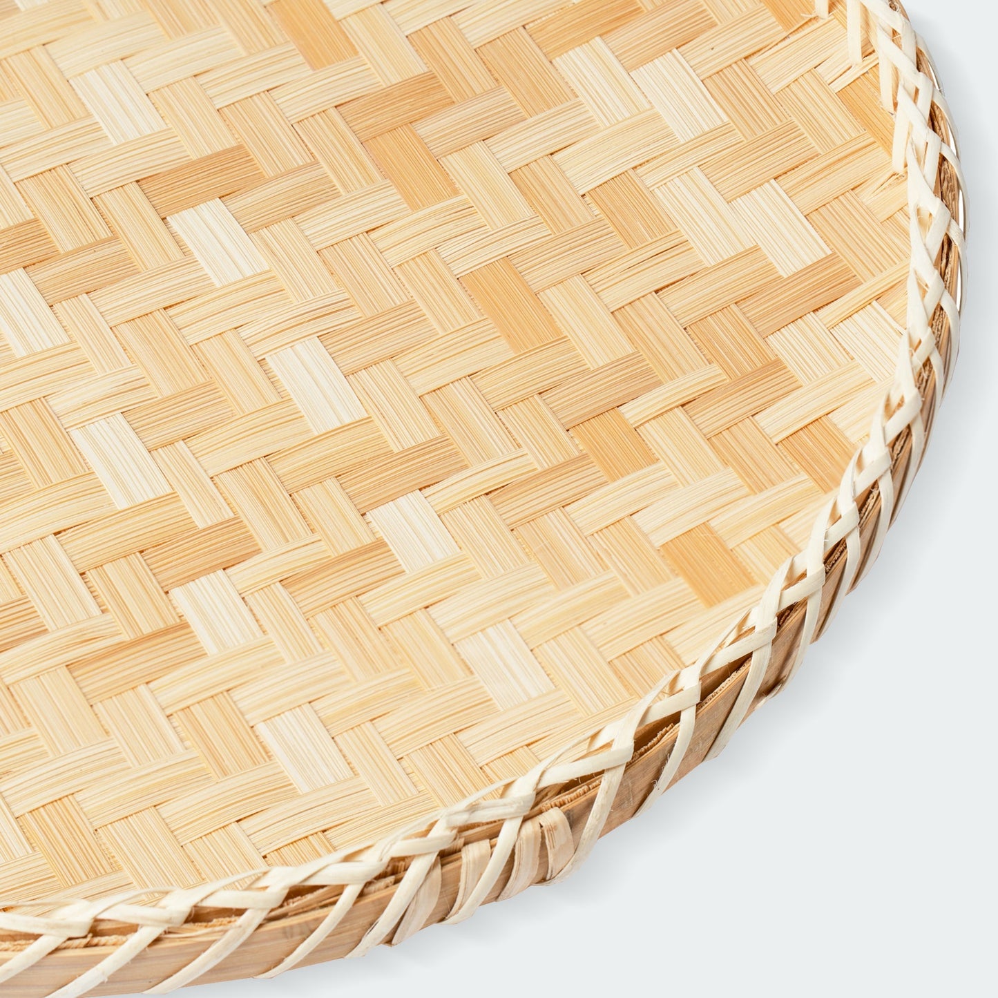 Circular Black Neutral Bamboo Wall Baskets Decor Set of 3