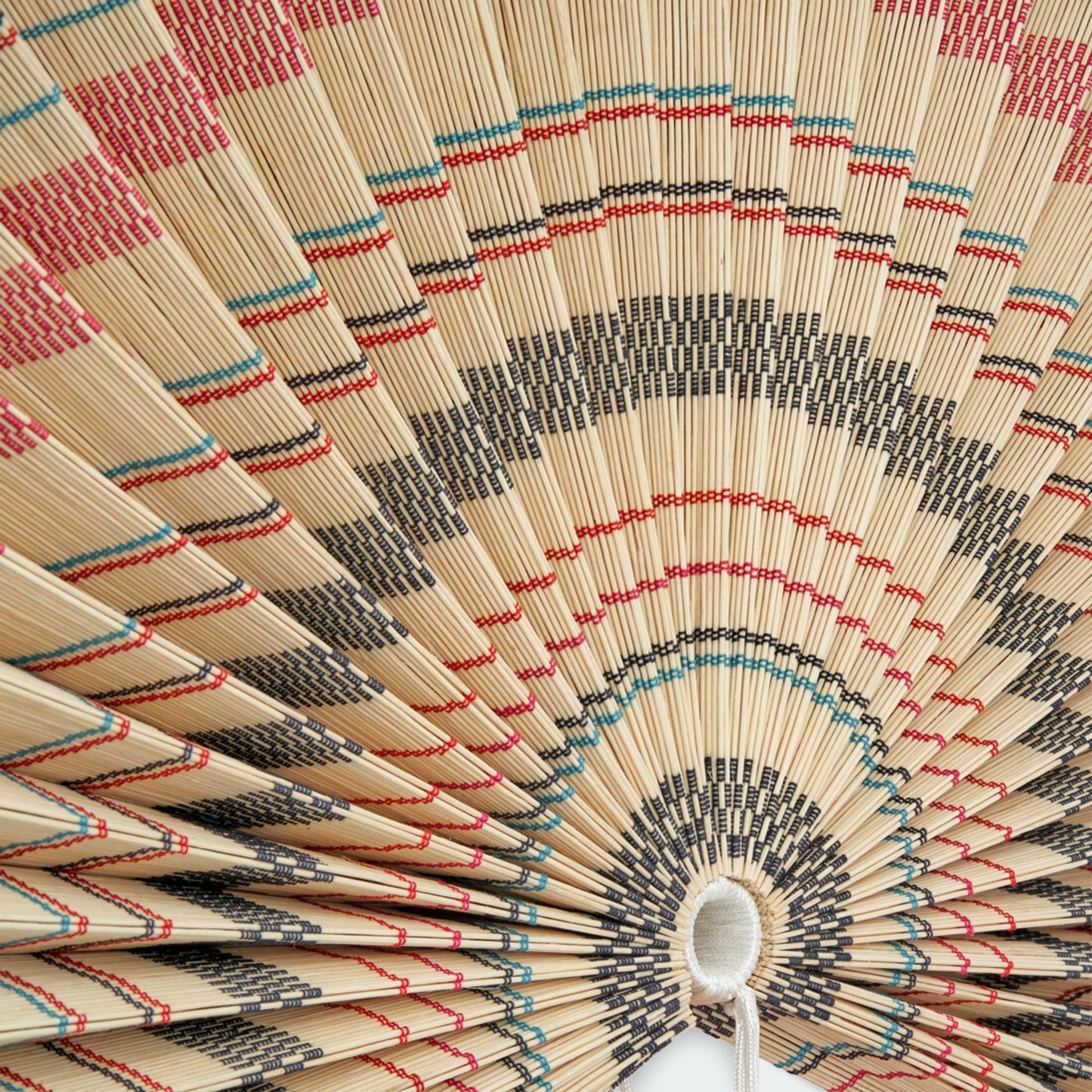 Vintage Stripe Bamboo Folding Fan Wall Decor