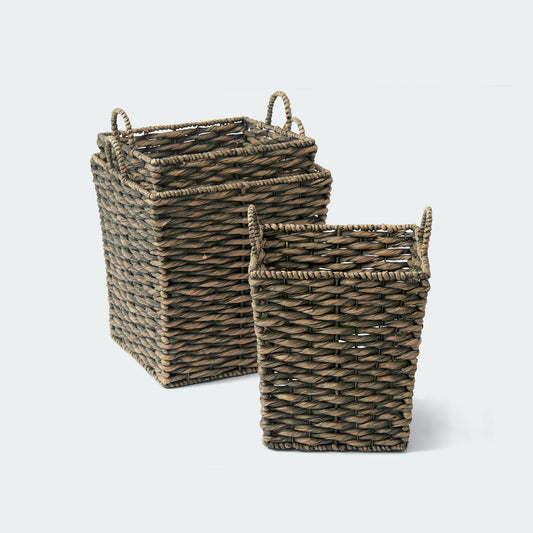 Dark Hyacinth Blanket Basket Set - 3 Large Sizes