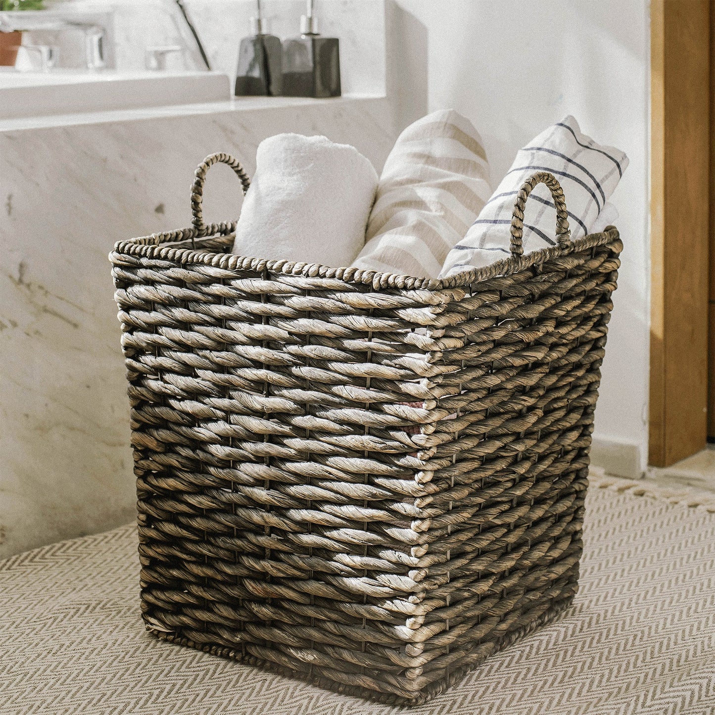 Dark Hyacinth Blanket Basket Set - 3 Large Sizes