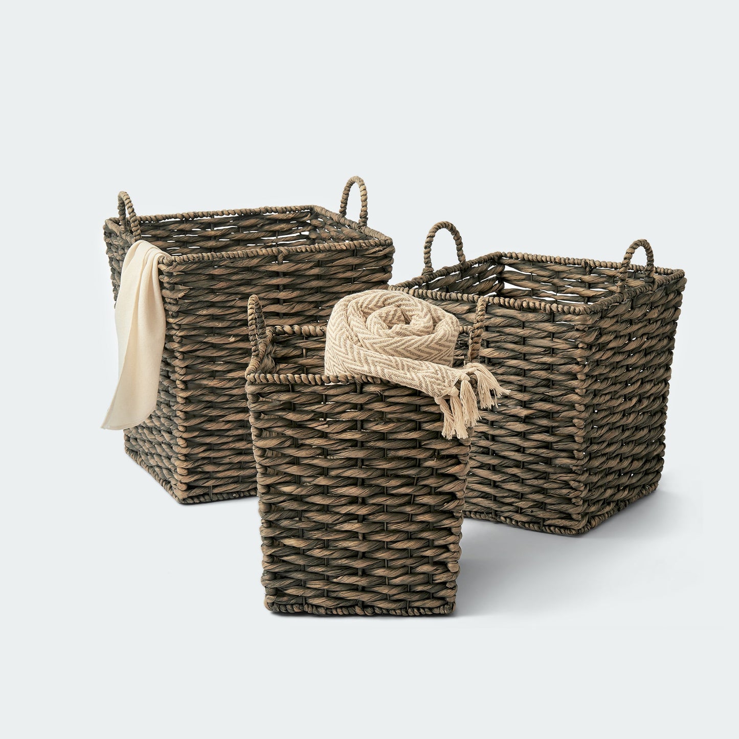 Dark Hyacinth Blanket Basket Set - 3 Large Sizes