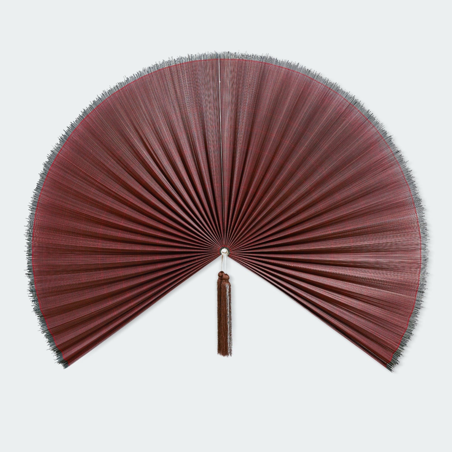 Solid Red Plum - Bamboo Folding Fan Wall Decor