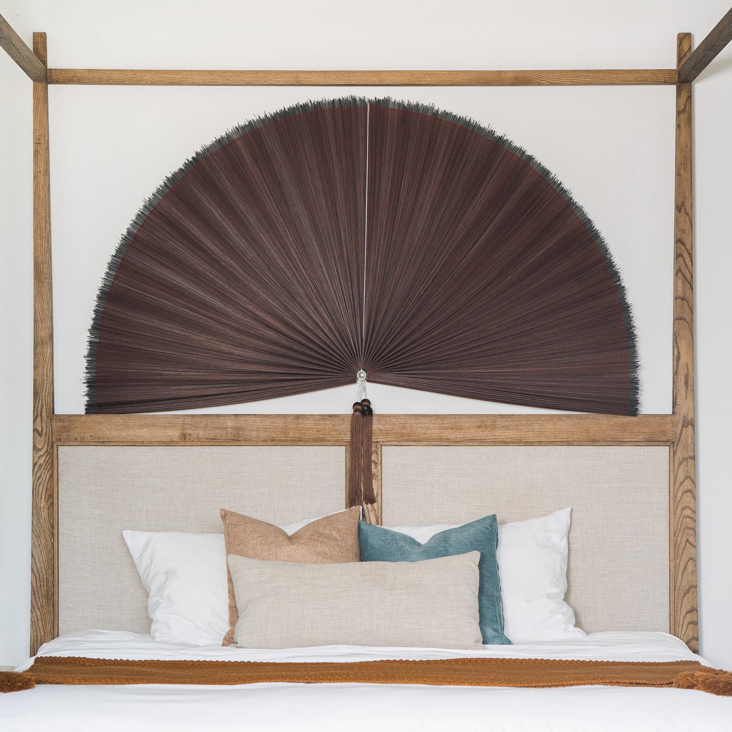 Solid Red Plum - Bamboo Folding Fan Wall Decor