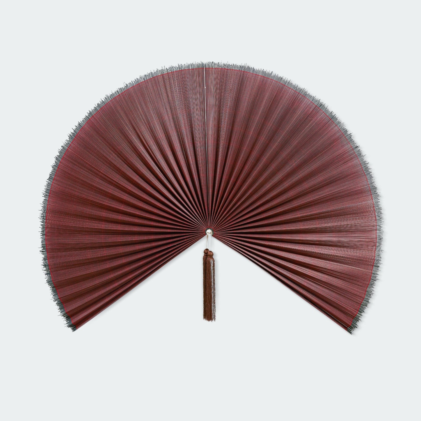 Solid Red Plum - Bamboo Folding Fan Wall Decor