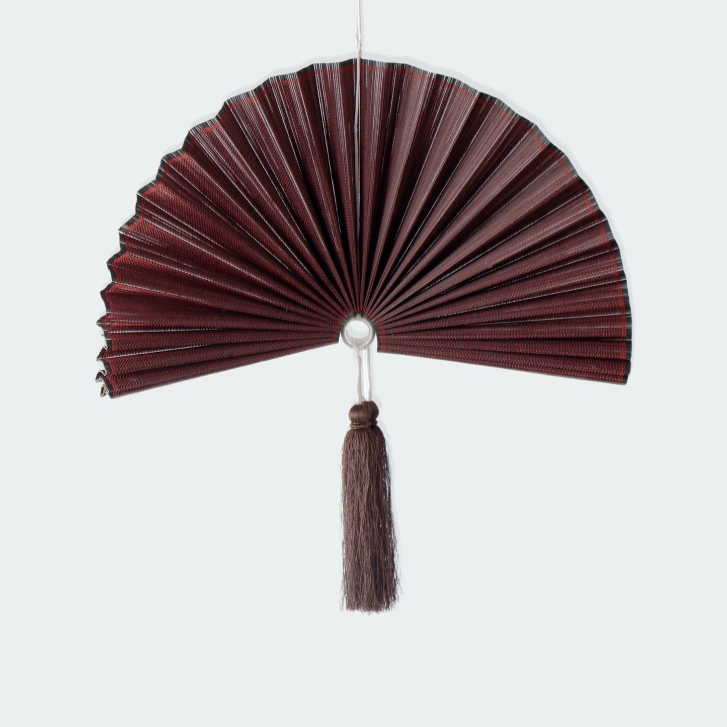 Solid Red Plum - Bamboo Folding Fan Wall Decor