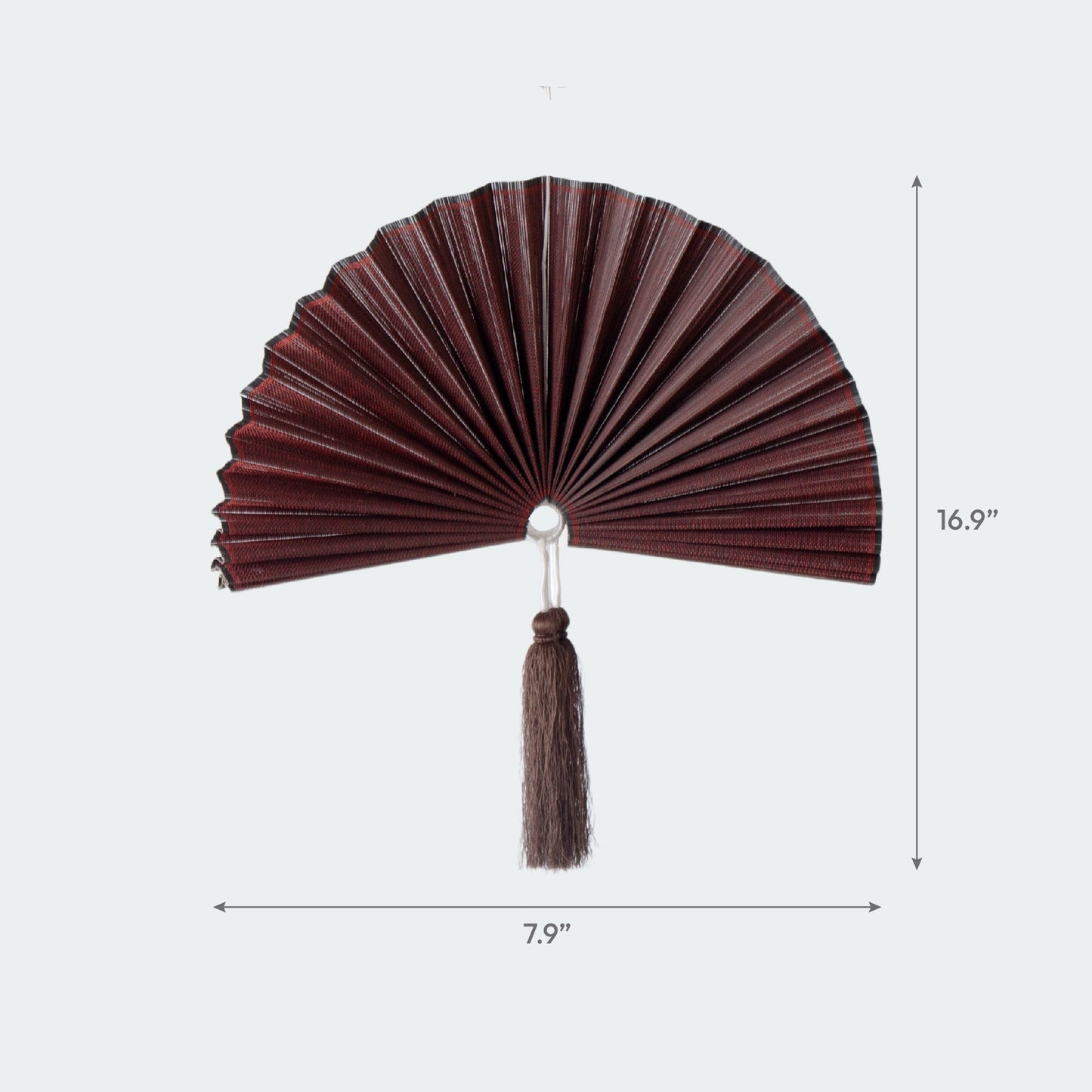 Solid Red Plum - Bamboo Folding Fan Wall Decor