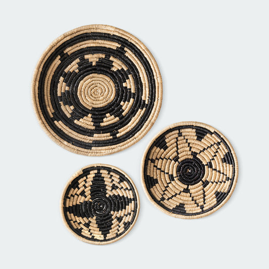 Floral And Sun Seagrass Wall Basket Decor Set