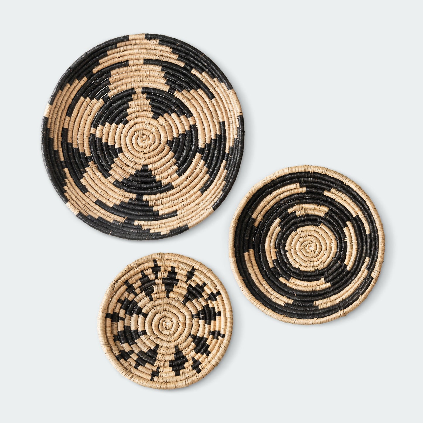 Geometric Seagrass Wall Basket Decor Set of 3