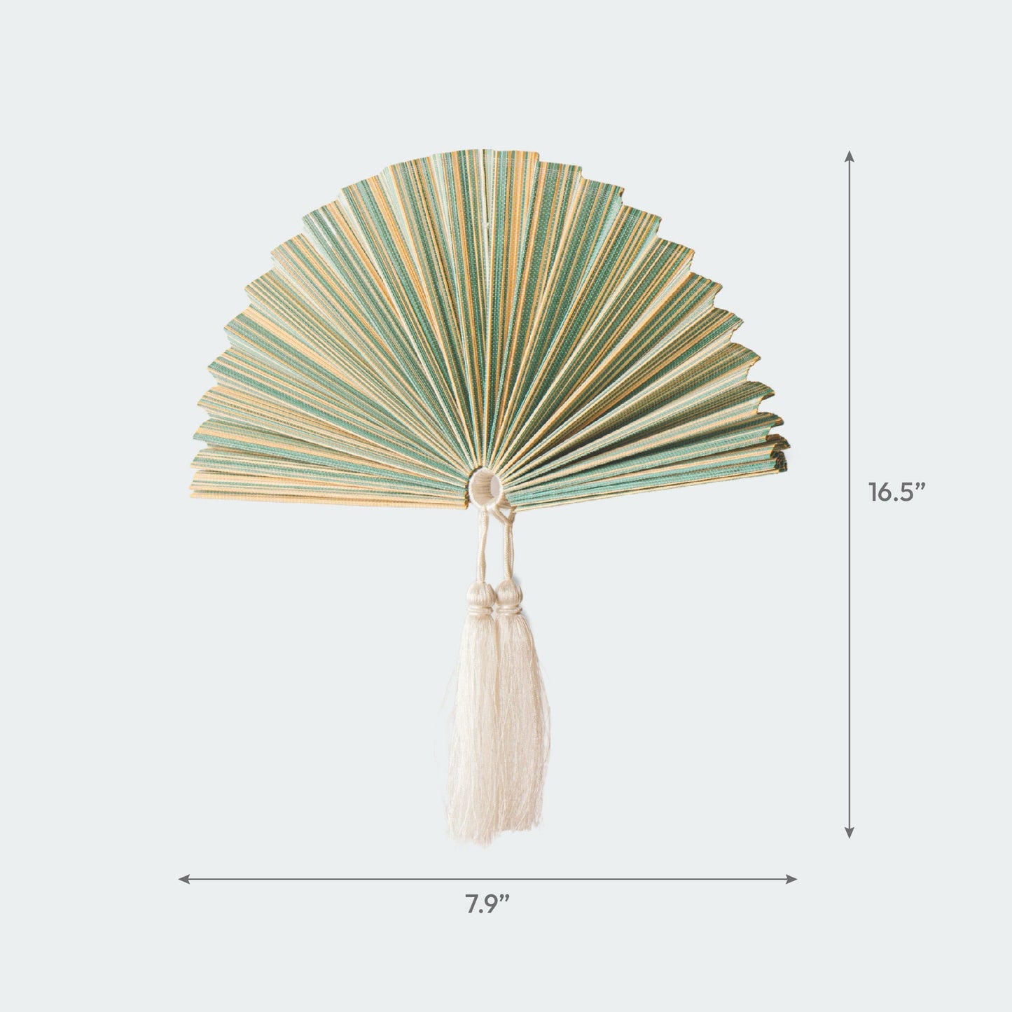 Green and Brown Bamboo Folding Fan Wall Decor