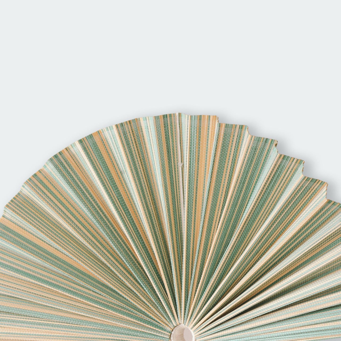 Green and Brown Bamboo Folding Fan Wall Decor