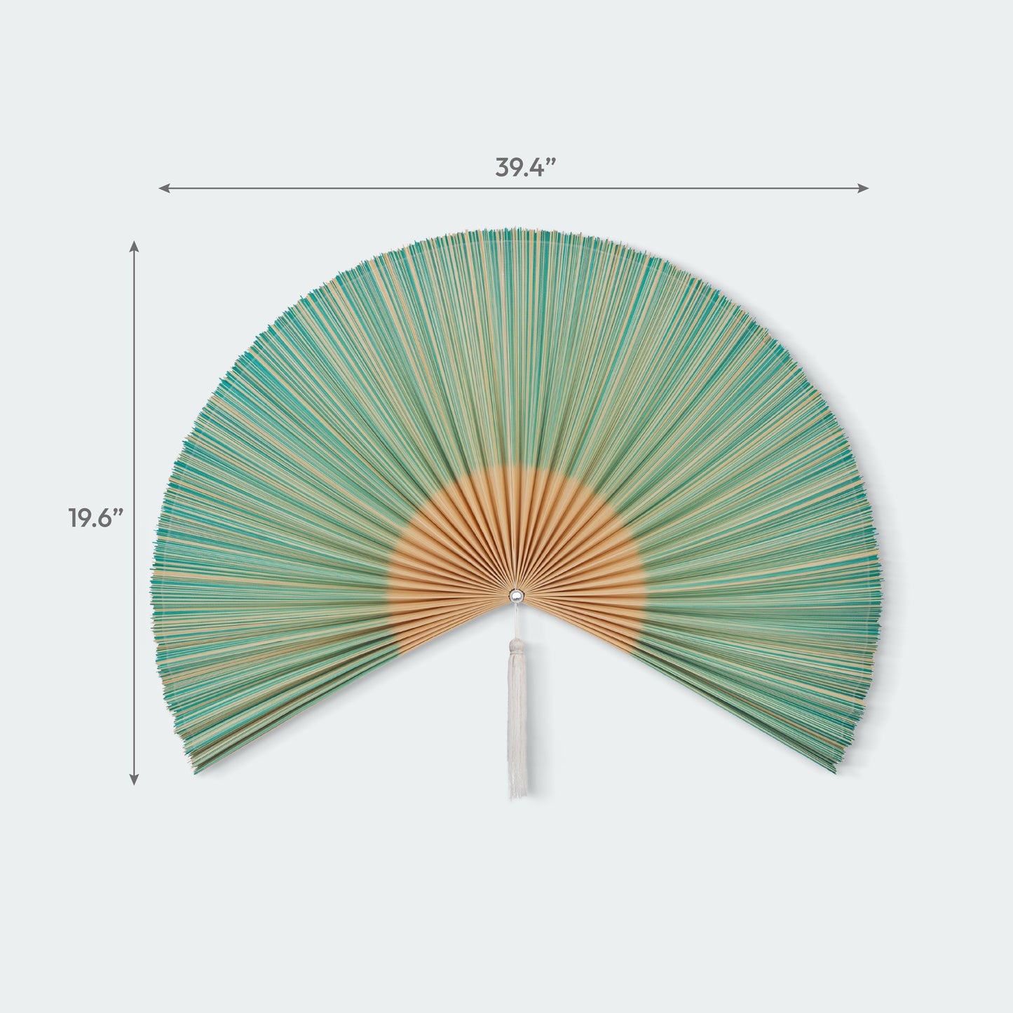 Green and Brown Bamboo Folding Fan Wall Decor