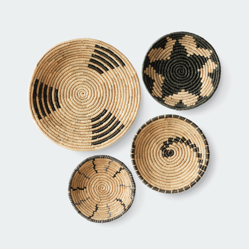 Intricate Natural Wall Basket Decor Set of 4