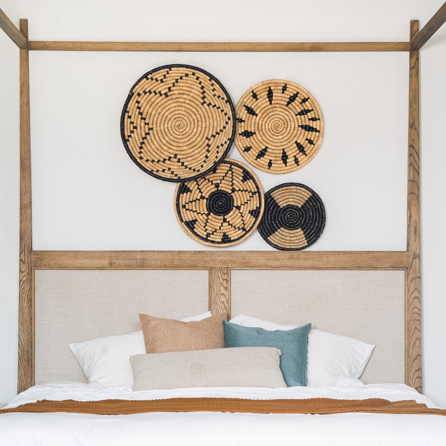 Intricate Natural Wall Basket Decor Set of 4