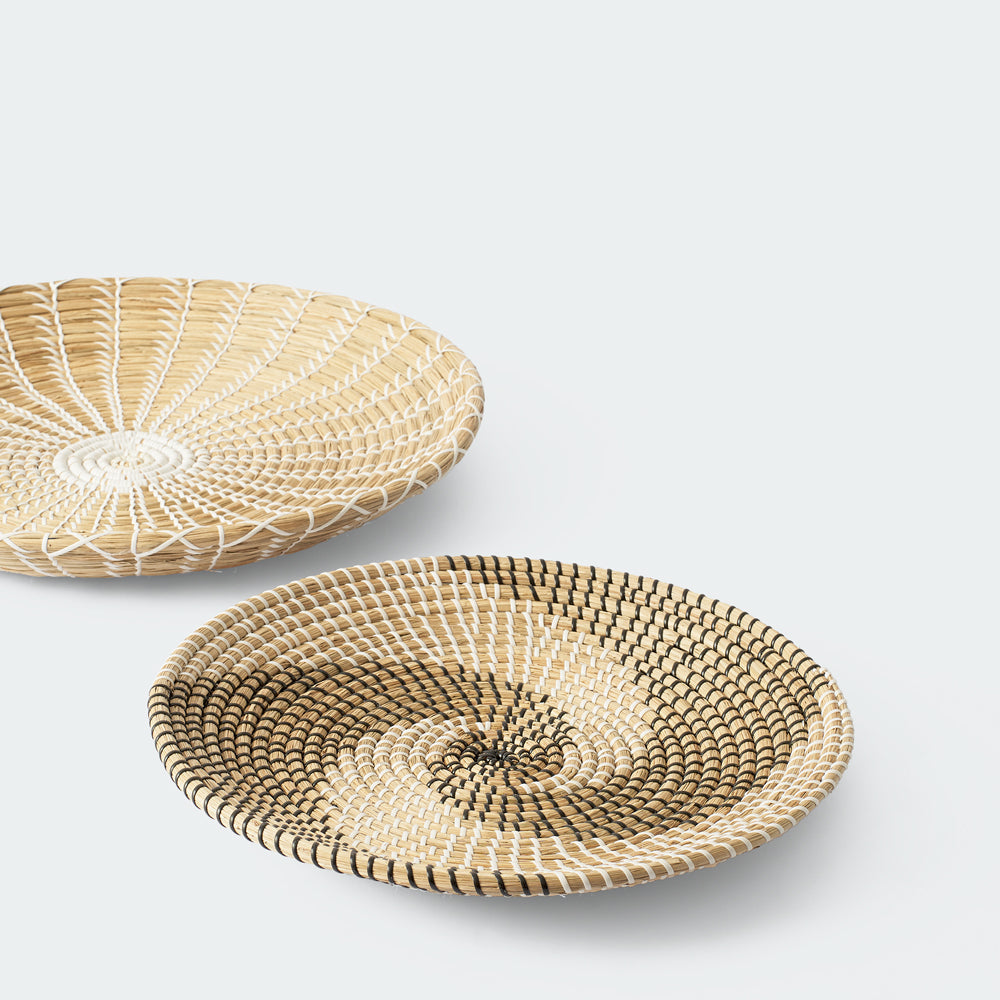 Minimalist Natural Woven Seagrass Wall Basket Decor, Extra Large Set