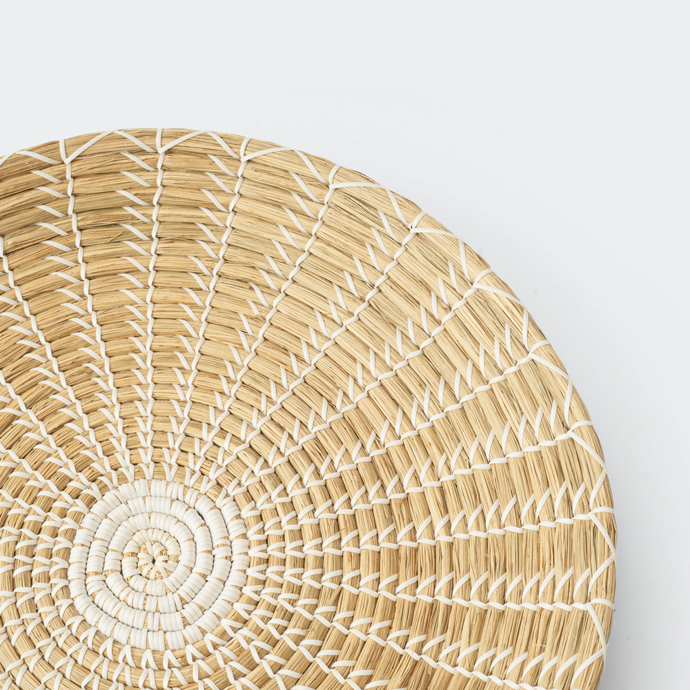 Minimalist Natural Woven Seagrass Wall Basket Decor, Extra Large Set