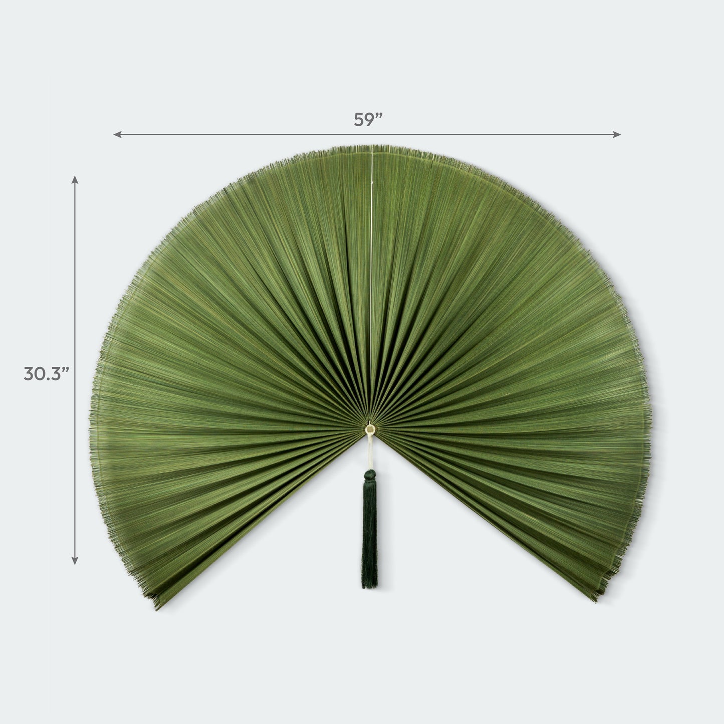 Moss Green Bamboo Folding Fan Wall Decor