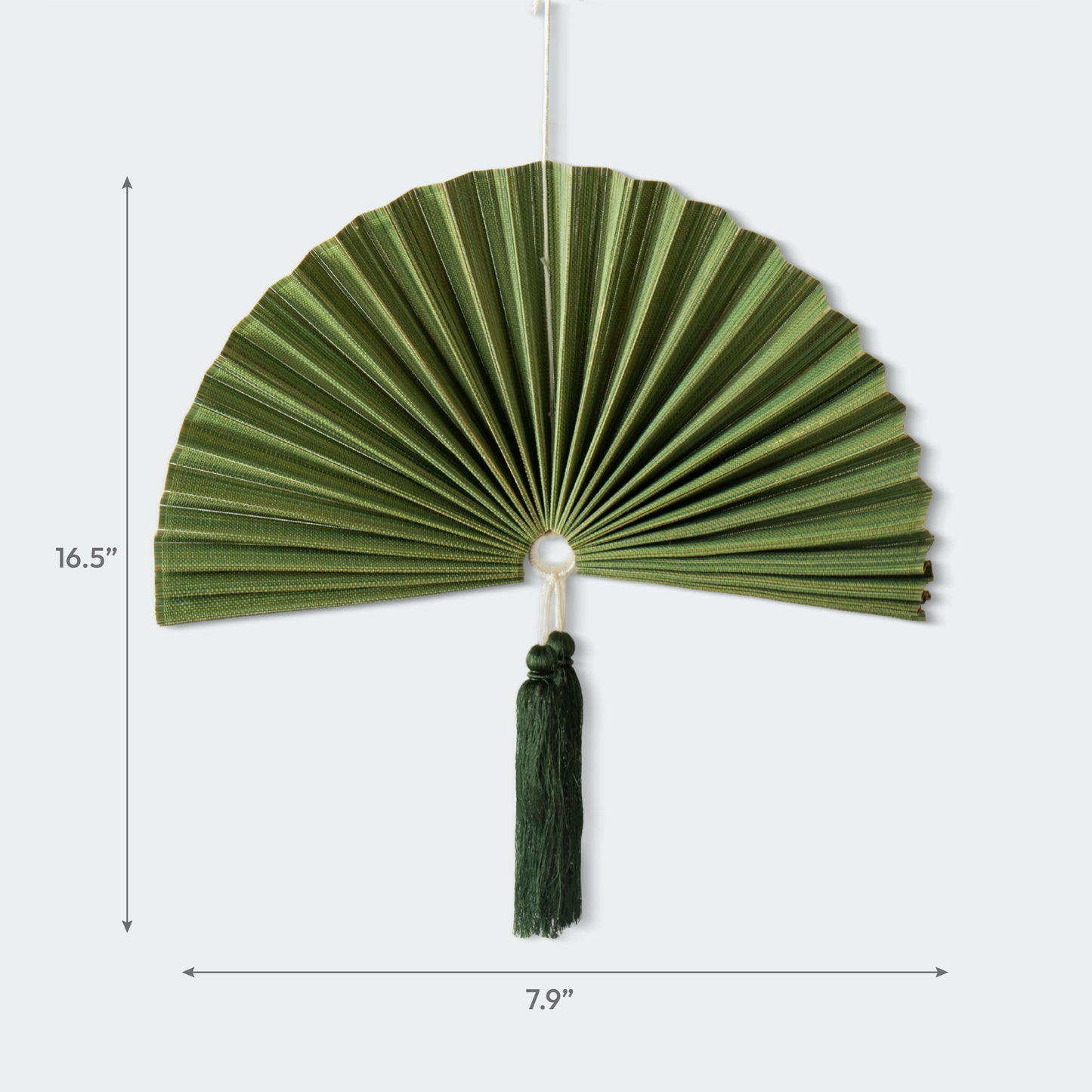 Moss Green Bamboo Folding Fan Wall Decor