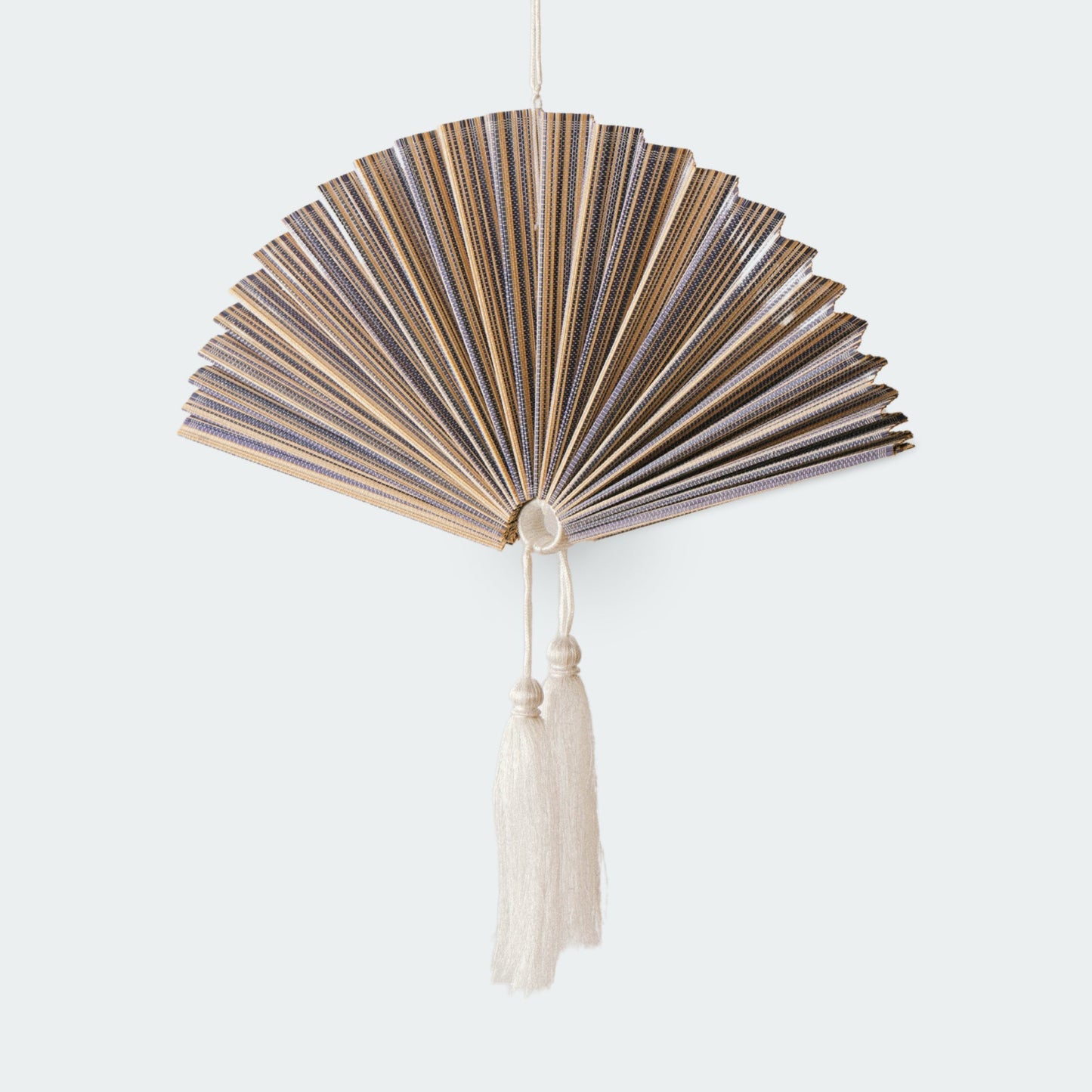 Purple Bamboo Folding Fan Wall Decor