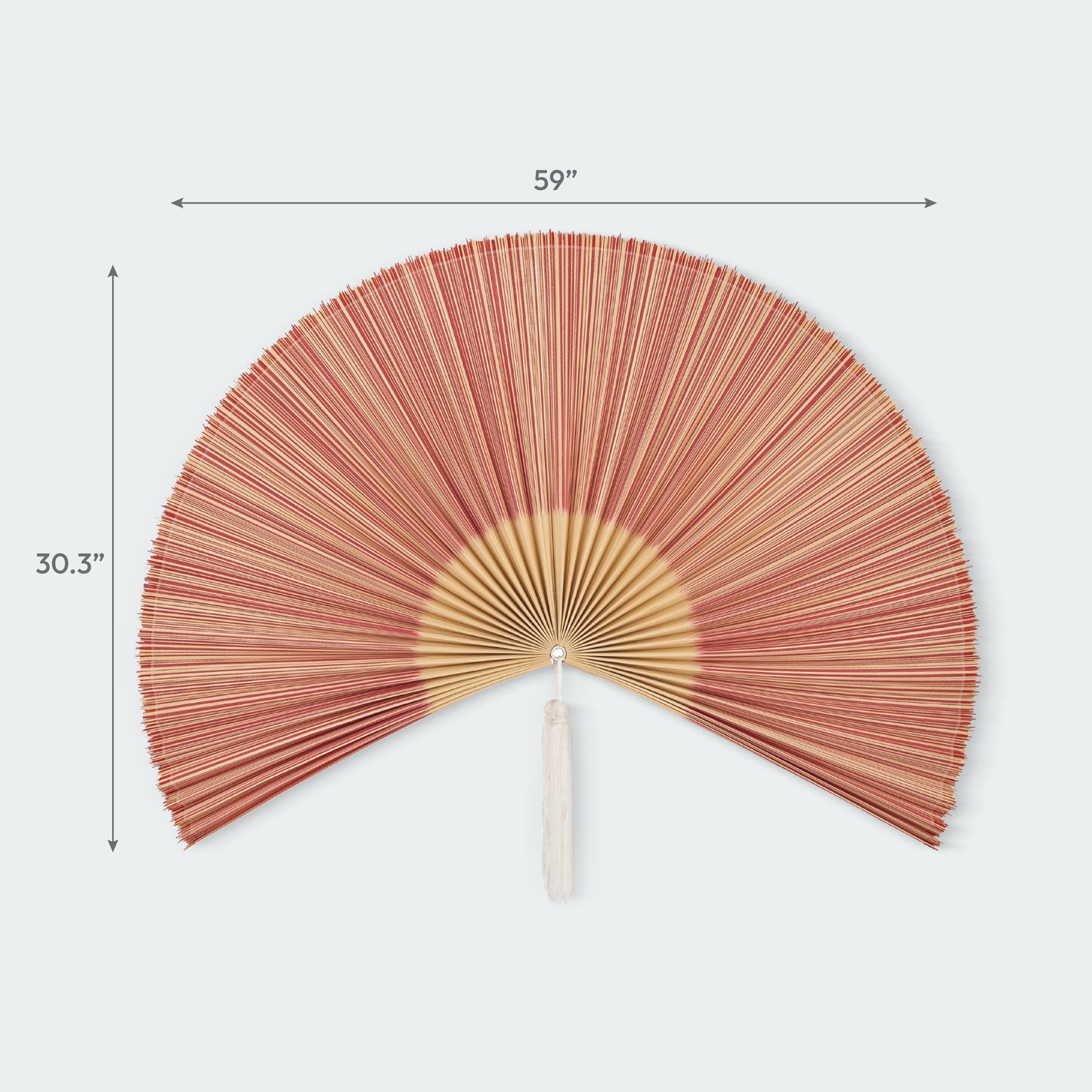 Red and Brown Bamboo Folding Fan Wall Decor