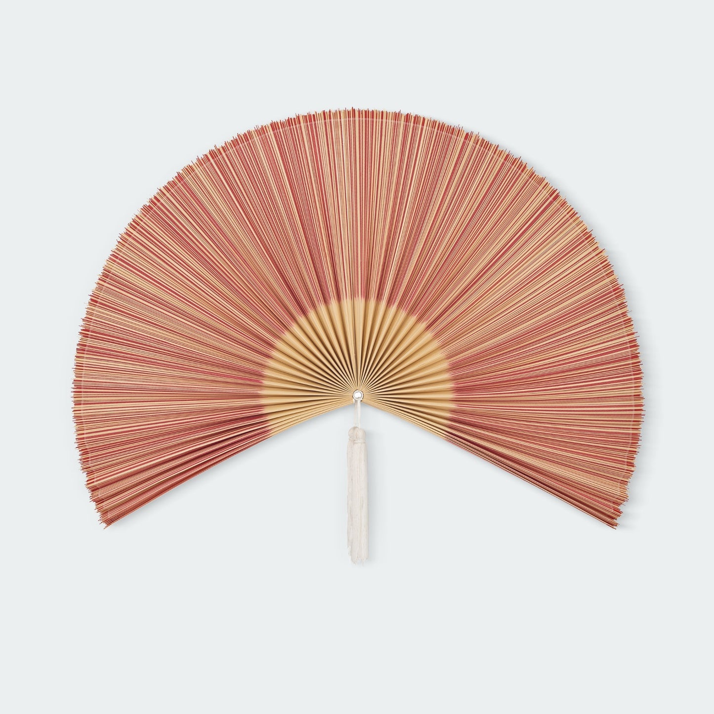 Red and Brown Bamboo Folding Fan Wall Decor