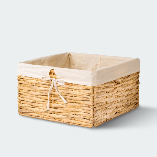 Square Foldable Hyacinth Basket with Linens