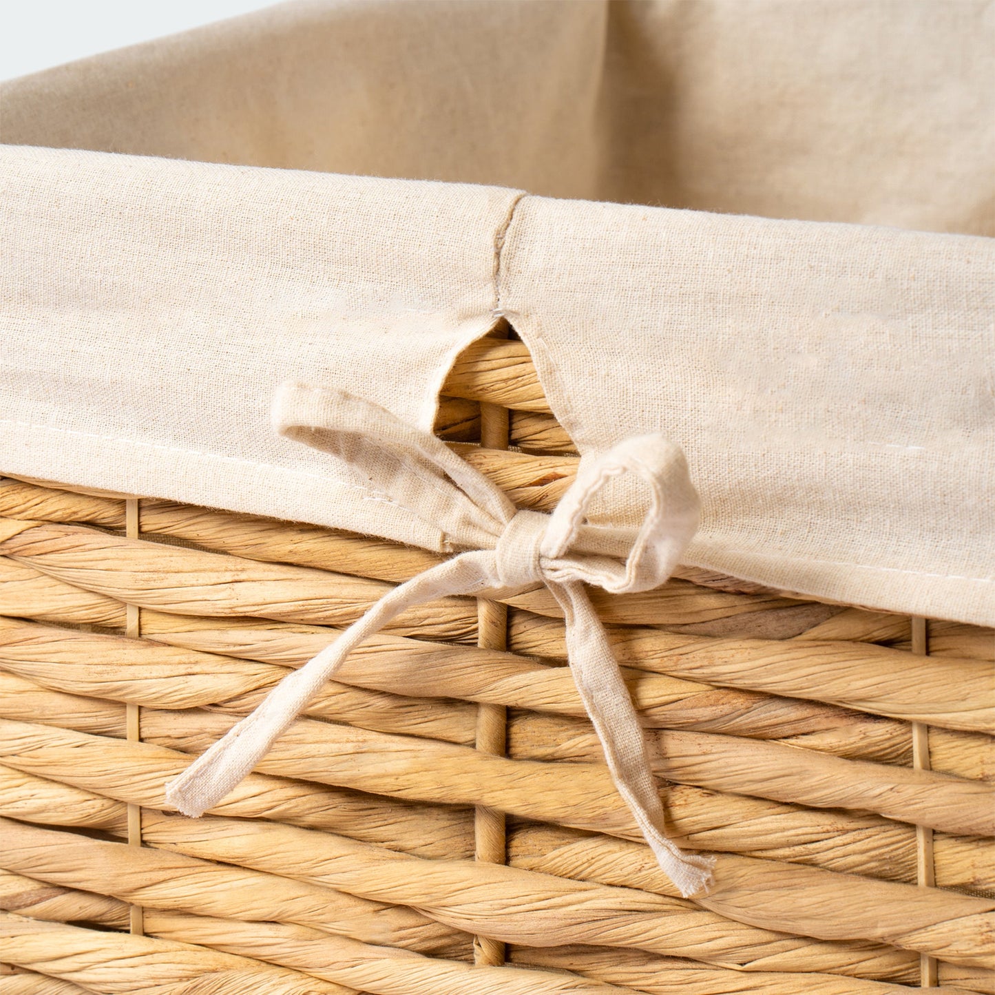 Square Foldable Hyacinth Basket with Linens
