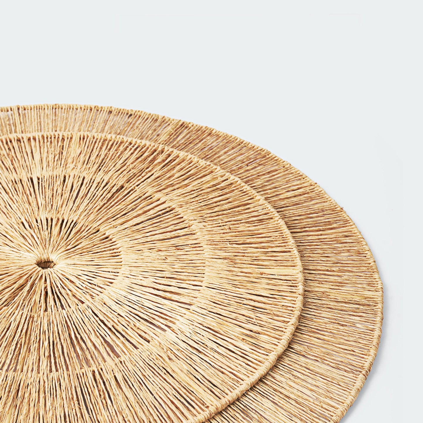 Sunburst Round Jute Wall Basket Decor Set