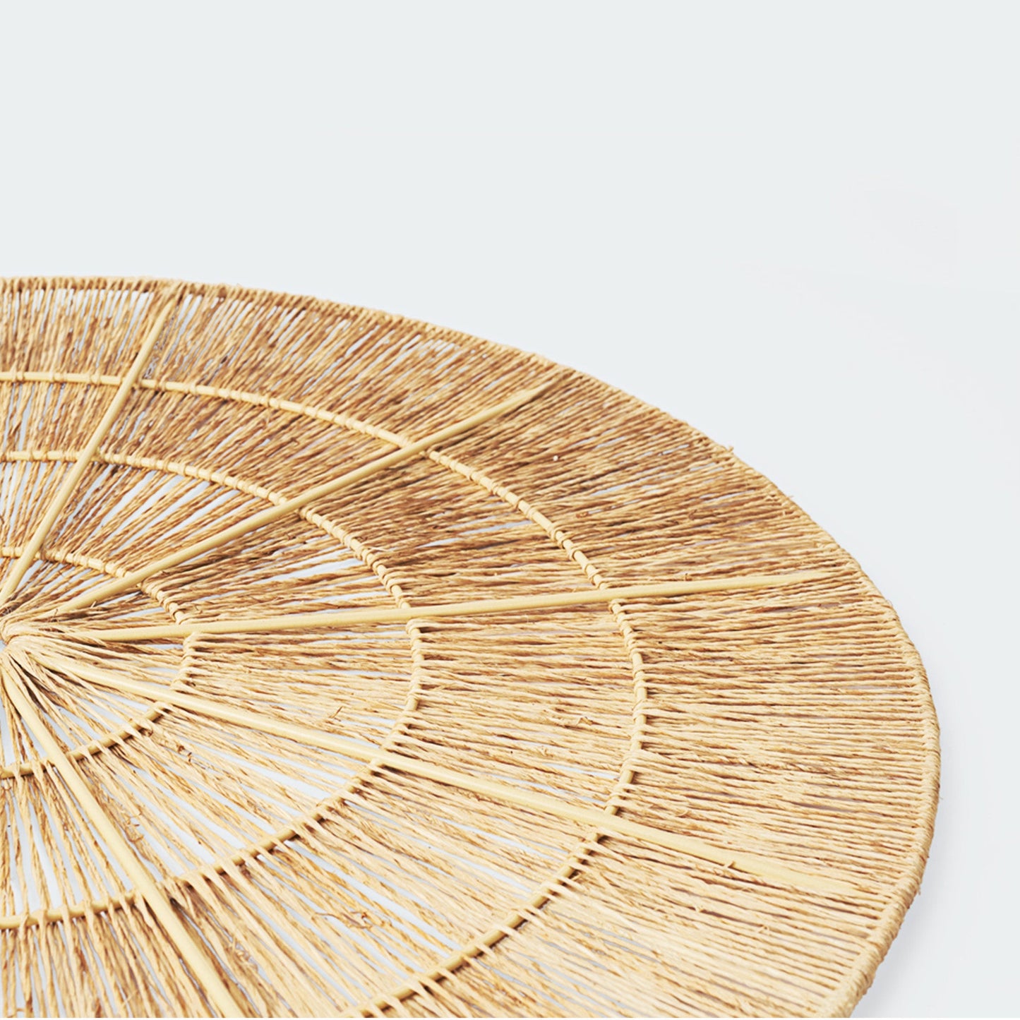 Sunburst Round Jute Wall Basket Decor Set