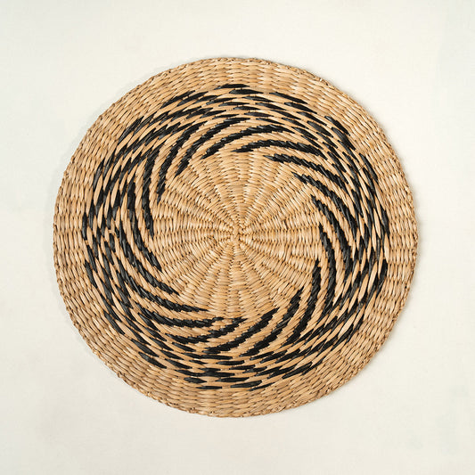 Black Swirl Seagrass Woven Placemat Set Of 6